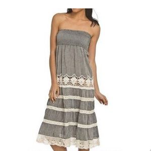 Romeo & Juliet Gray Dress/Skirt w/Crochet Detail